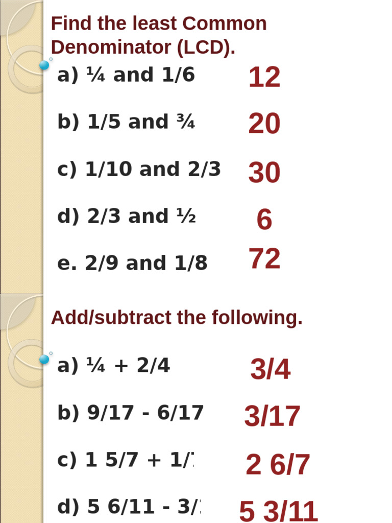 Adding and Sub Fractions. Q1 W1&2 D2 | PDF | Elementary Mathematics ...