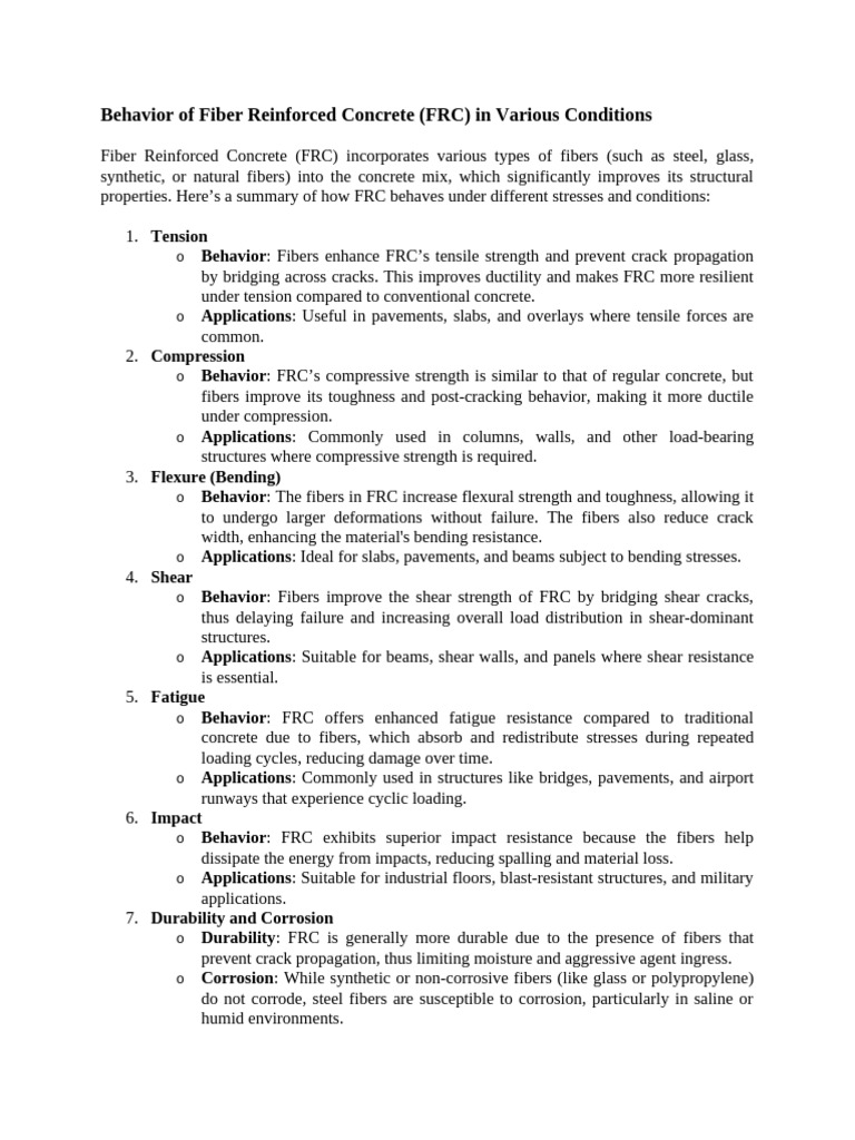 Fiber Reinforced Concrete Behavior Analysis | PDF | Fracture | Strength ...