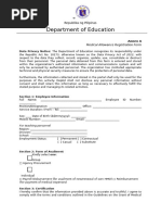 DepEd Medical Allowance Registration Form | PDF