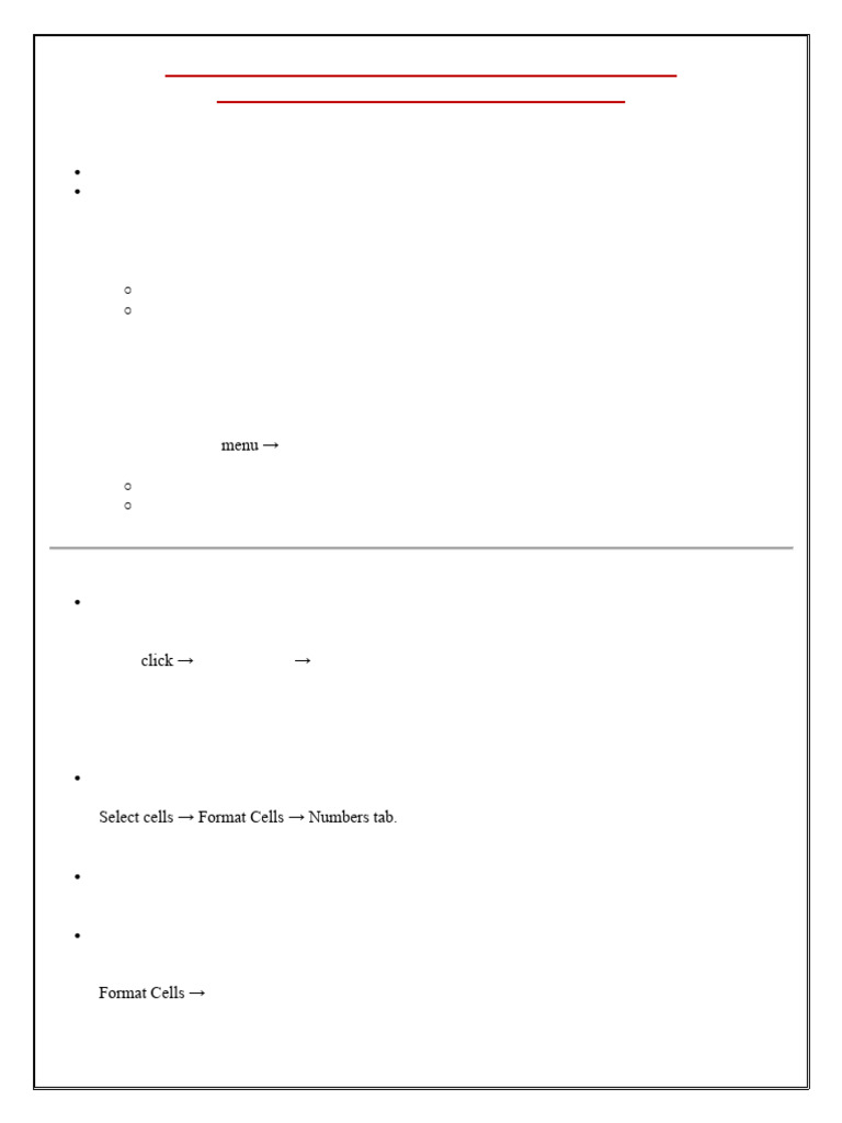 Chapter 3 Format Data in The Spreadsheet | PDF | Spreadsheet