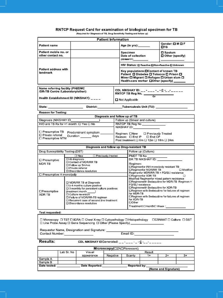 TB Referral and Transfer Form | PDF | Tuberculosis | Human Diseases And ...