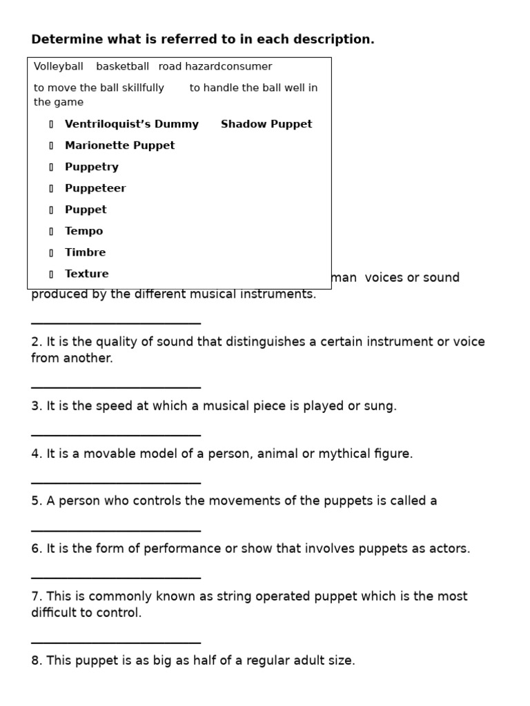 Music, Puppetry, and Consumer Rights Guide | PDF | Puppets | Tempo