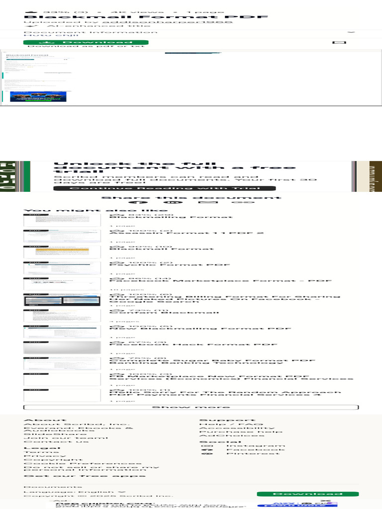 Blackmail Format PDF Guide | PDF | Scribd | Publishing