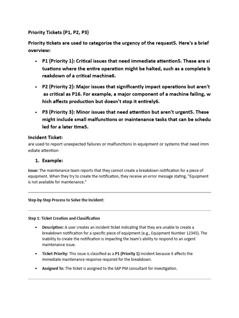 Understanding P1, P2, P3 Incident Tickets | PDF | Computing