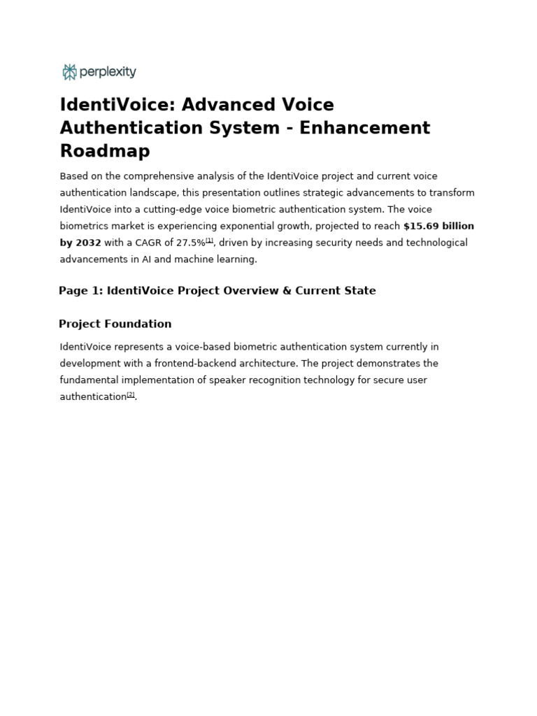 IdentiVoice - Advanced Voice Authentication System | PDF | Computer ...
