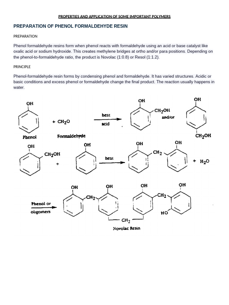 Properties and Applications of Phenolic Resin | PDF | Cross Link | Plastic