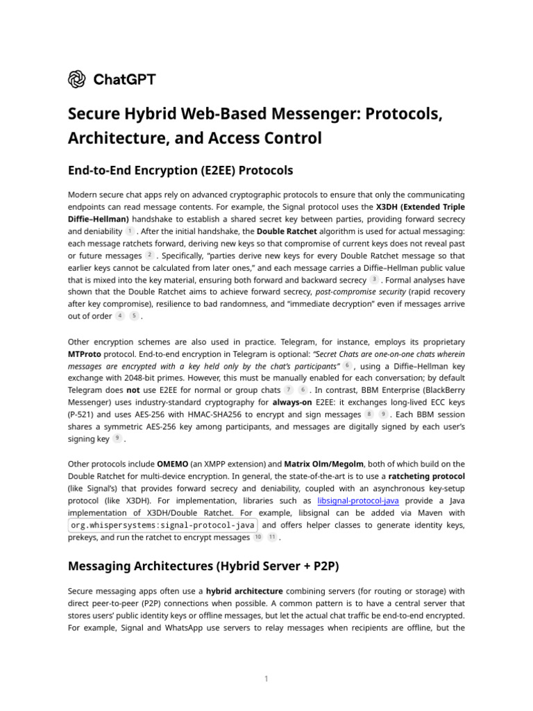 Secure Hybrid Web Messenger Protocols | PDF | Key (Cryptography) | Peer ...