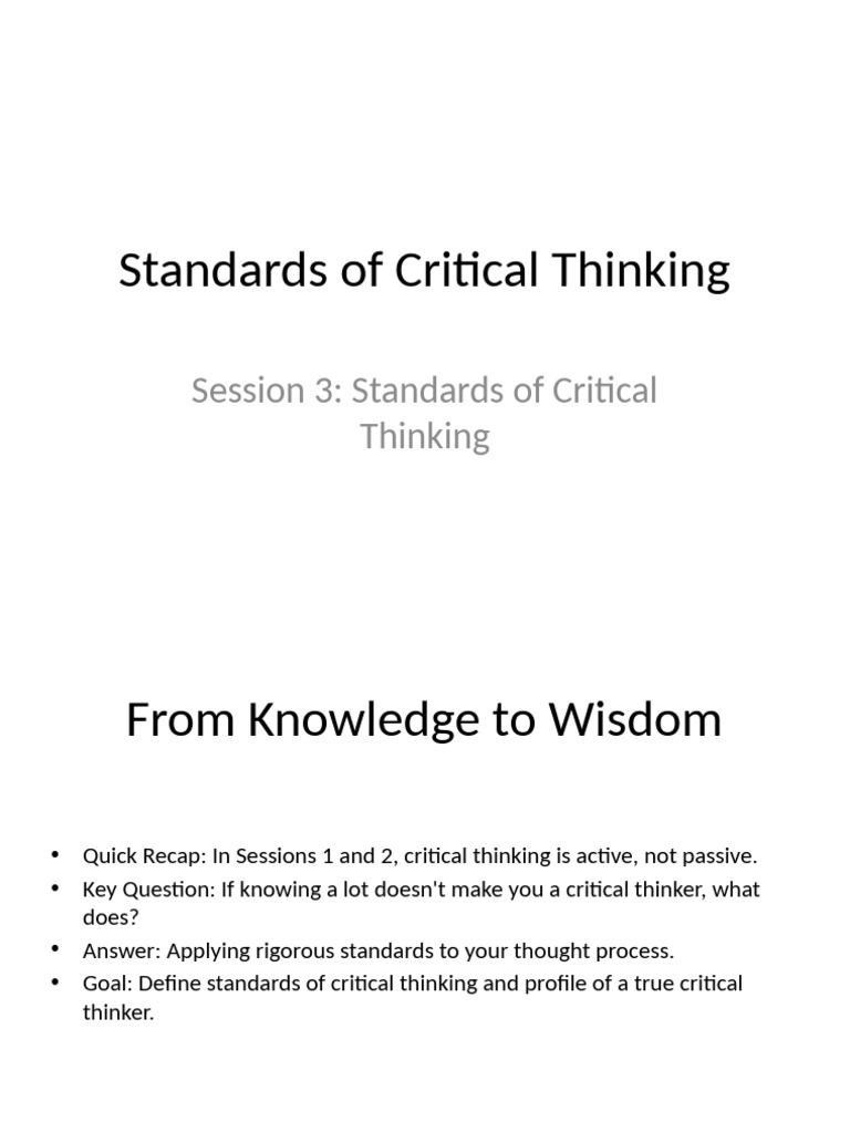 Seven Standards of Critical Thinking | PDF | Critical Thinking | Thought