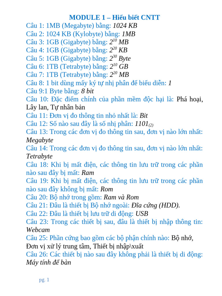 TIN HỌC - 6 MÔ ĐUN | PDF