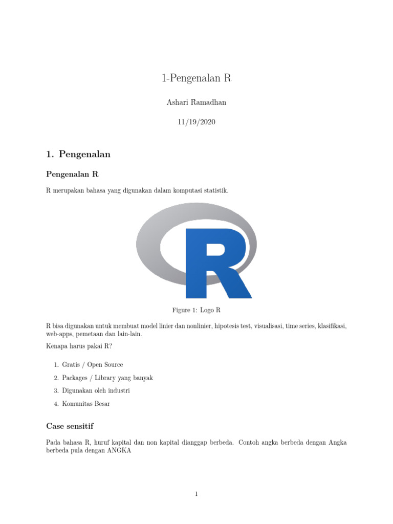 1 Pengenalan R | PDF