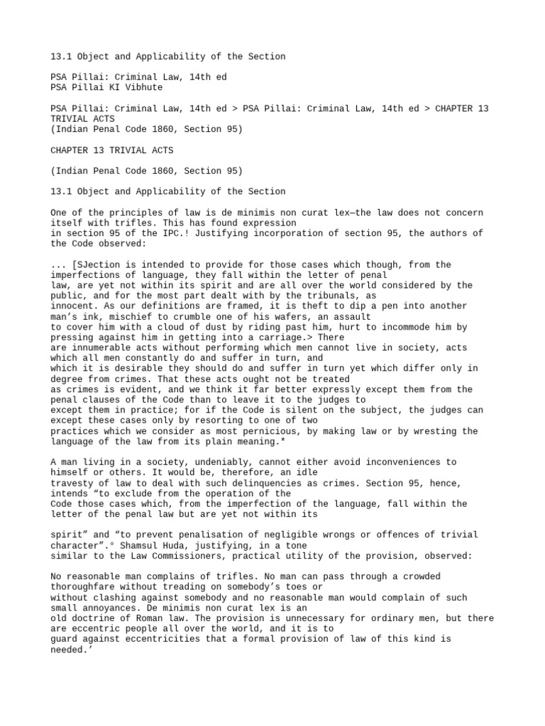 IPC Section 95: Trivial Acts Explained | PDF | Acquittal | Crimes