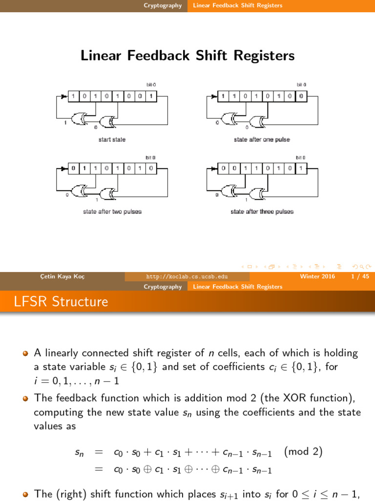 Understanding Linear Feedback Shift Registers | PDF | Discrete ...