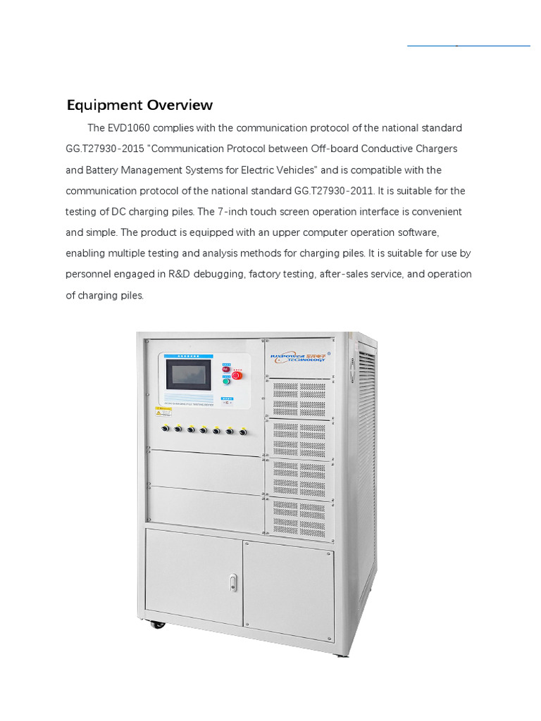 DC Charging Pile Test Equipment EVD1060 | PDF | Battery Charger ...