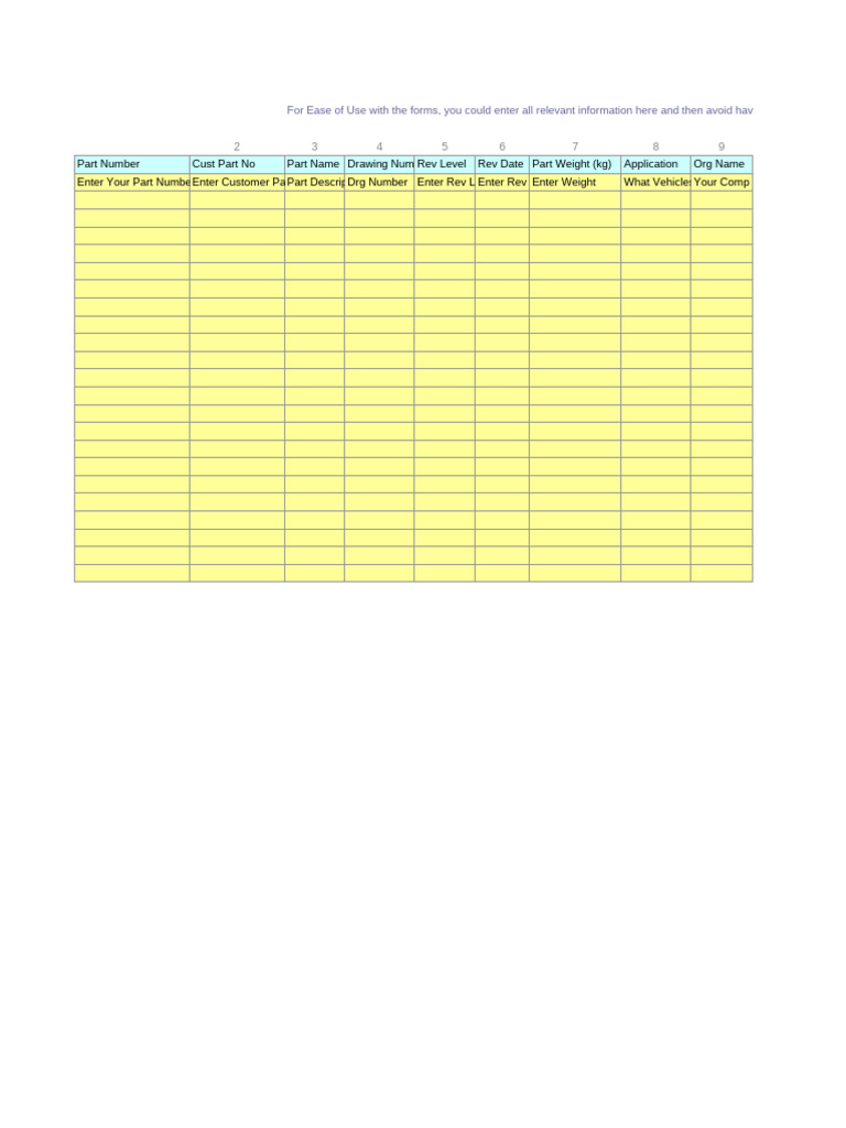 Certificado PSW - PPAP Forms 4thedition NEXUS | PDF | Specification ...