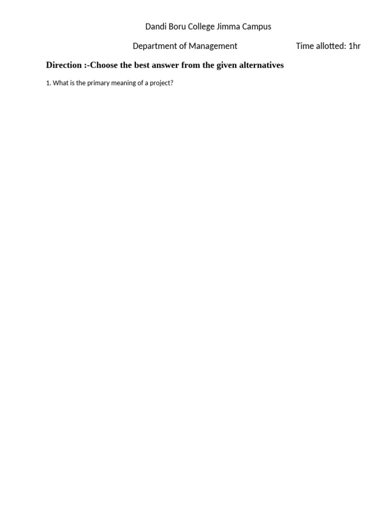 Project Management Final Exam Edited | PDF | Net Present Value ...