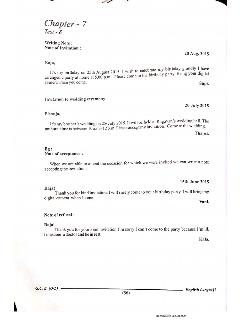 Note .Invitation and Notice Test 6 | PDF