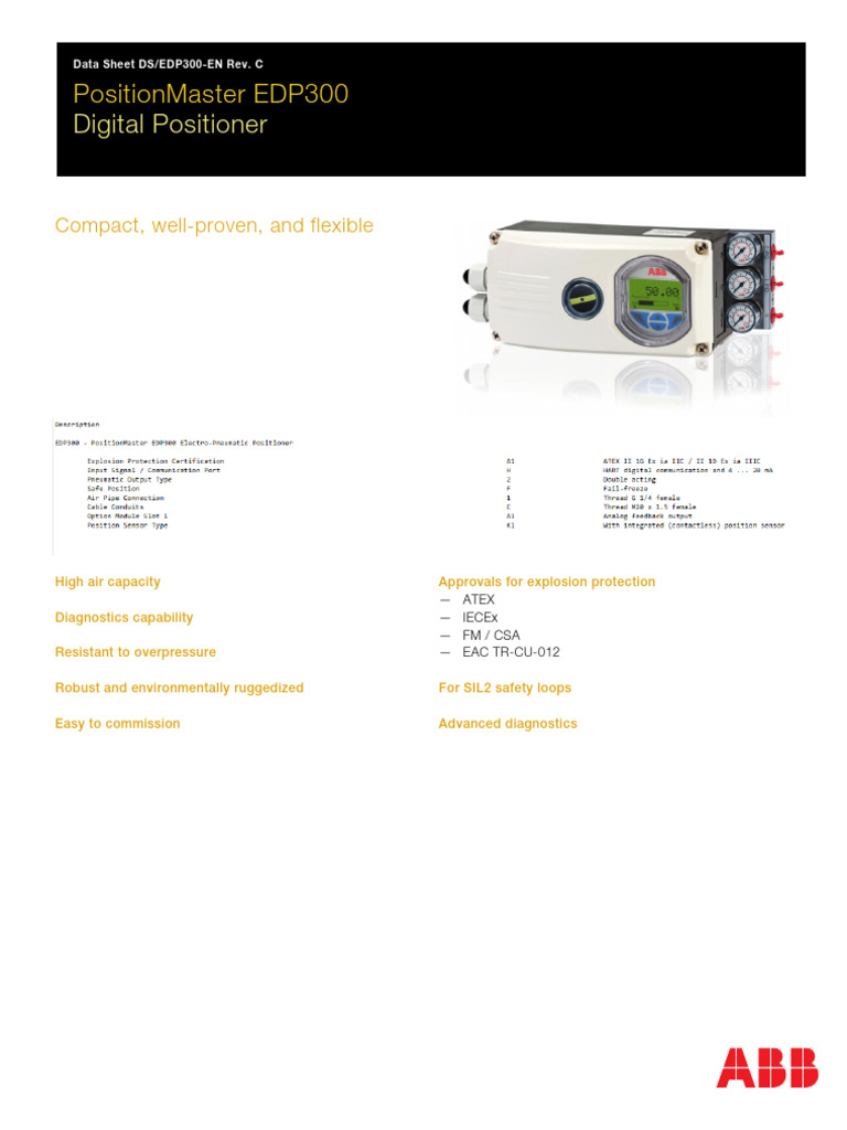 EDP300 Explosion-Proof Positioner Data Sheet | PDF | Actuator ...