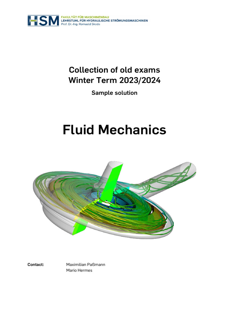 Fluid Mechanics Exam Solutions 2022 | PDF | Fluid Dynamics | Fluid ...