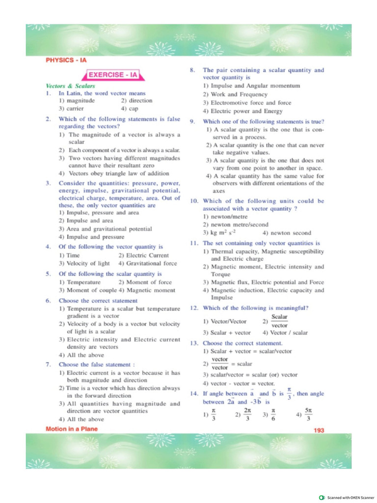 Motion in A Plane-1 | PDF
