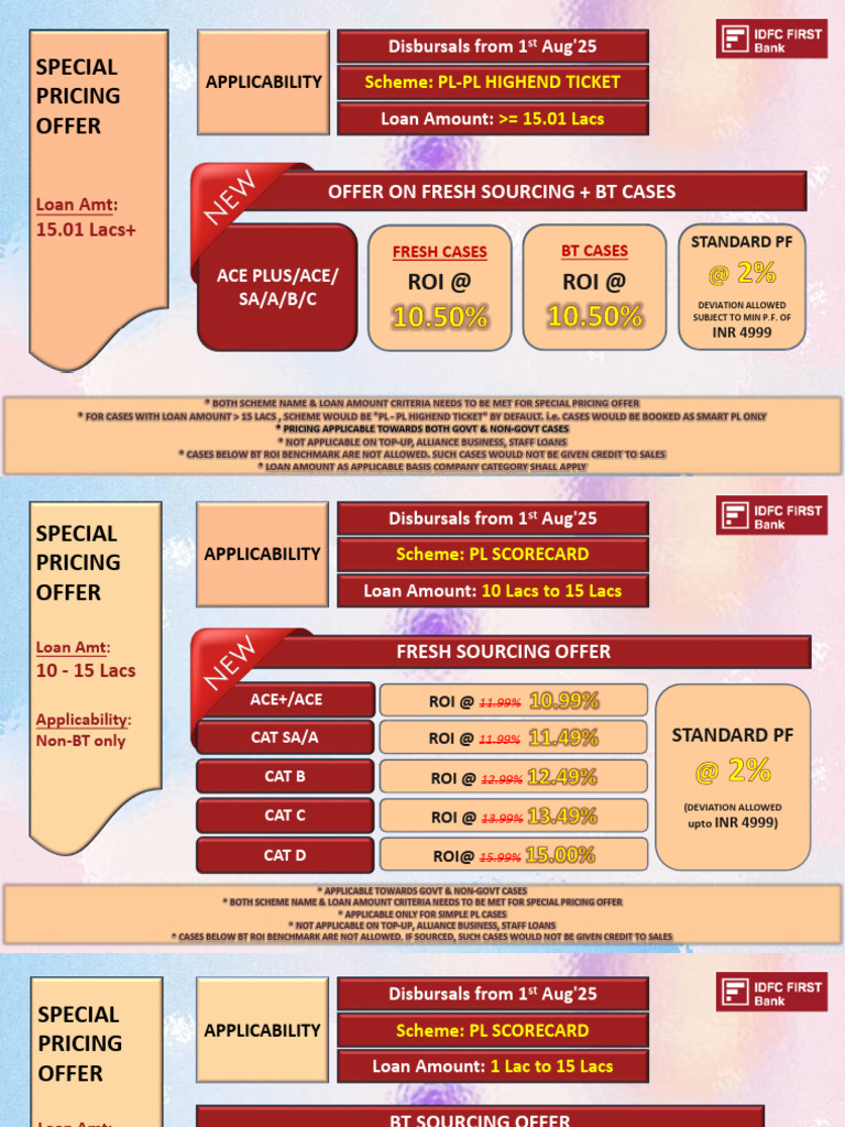 PL Special Pricing Offer - Effective Aug'25 | PDF | Personal Finance ...