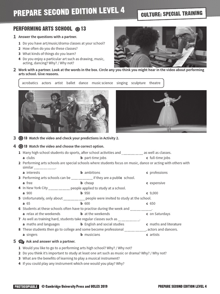 Performing Arts School Discussion Guide | PDF | Dances | Entertainment