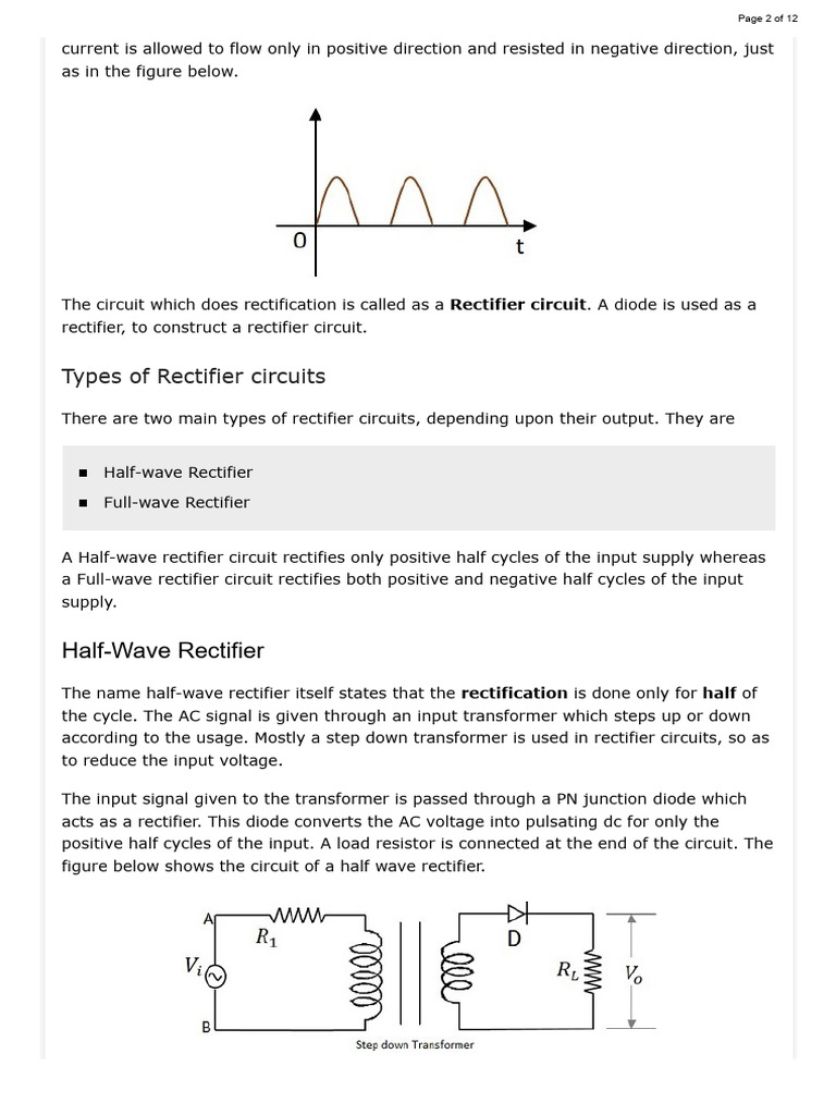 rect-char | PDF | Rectifier | Diode