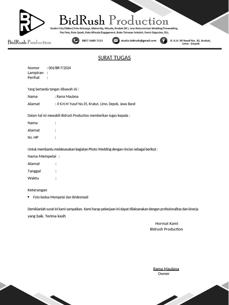 Master Surat Tugas | PDF