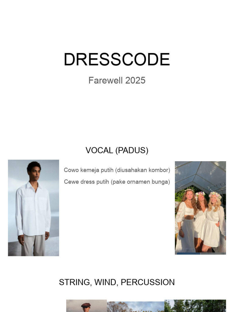 2025 Farewell Dress Code Guidelines | PDF