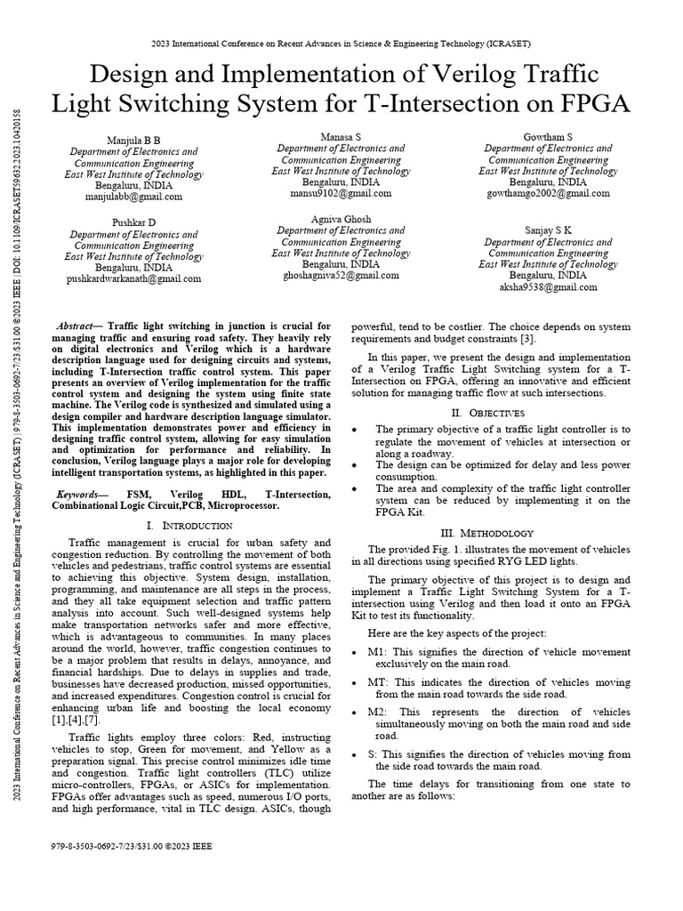 Verilog Traffic Light System for FPGA | PDF | Hardware Description ...
