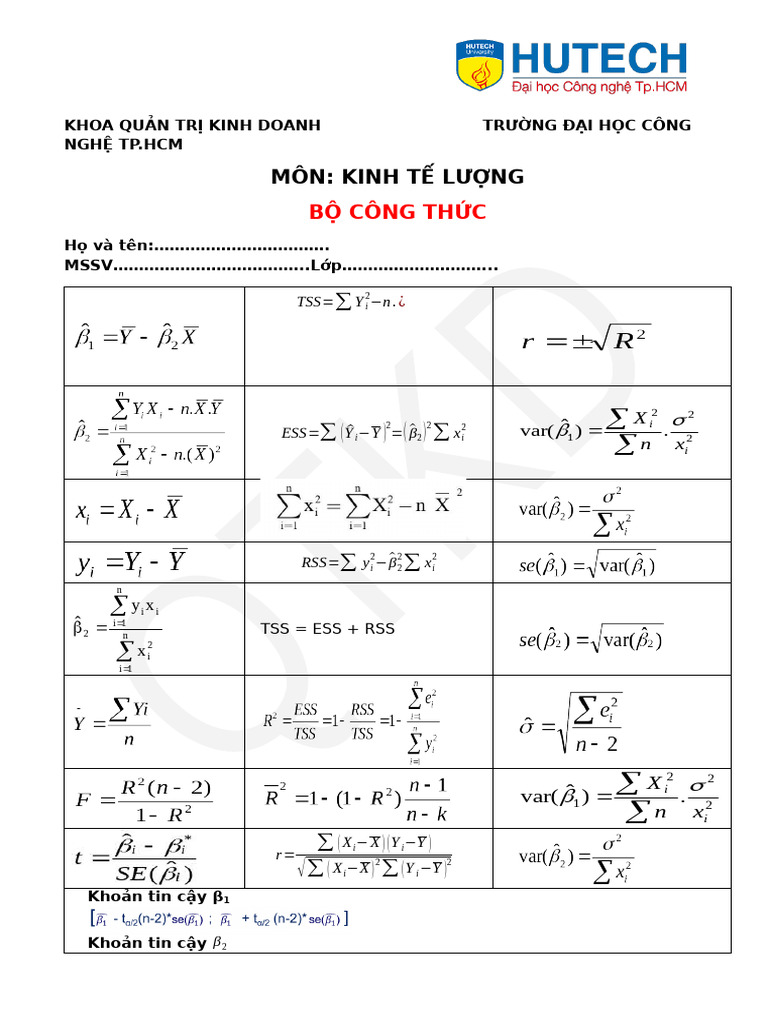 B Công TH C | PDF