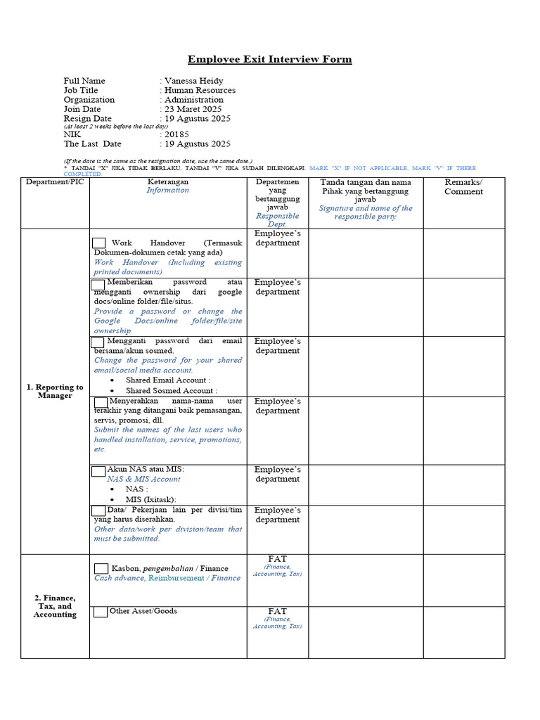 Employee Exit Interview Process | PDF