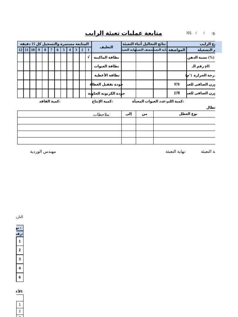 Actual Rayeb Filling Sheet | PDF