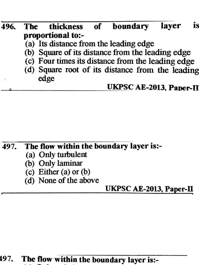 Boundary Layer Theory Practice Set 8 | PDF
