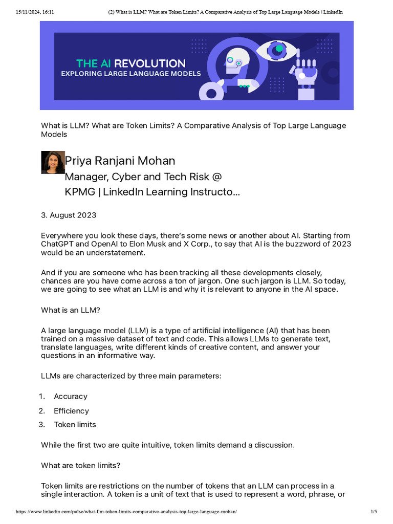 What Are LLM Token Limits | PDF | Artificial Intelligence ...