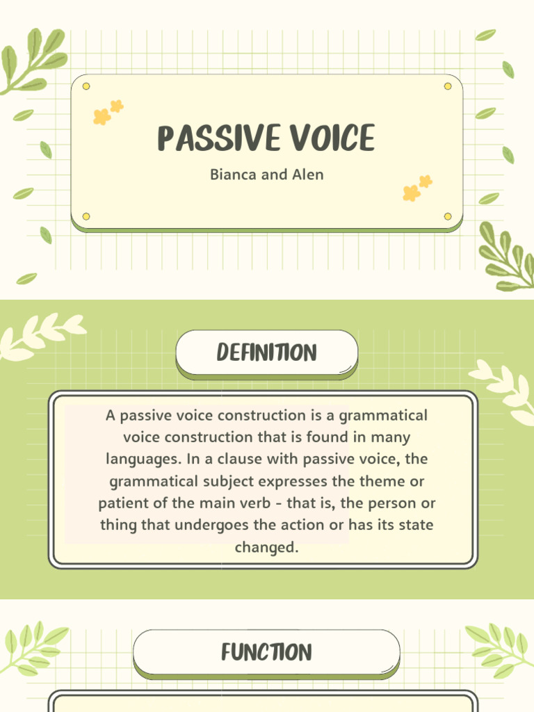 Understanding Passive Voice Usage | PDF