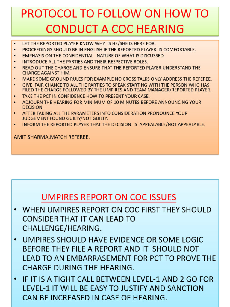Coc Hearing | PDF