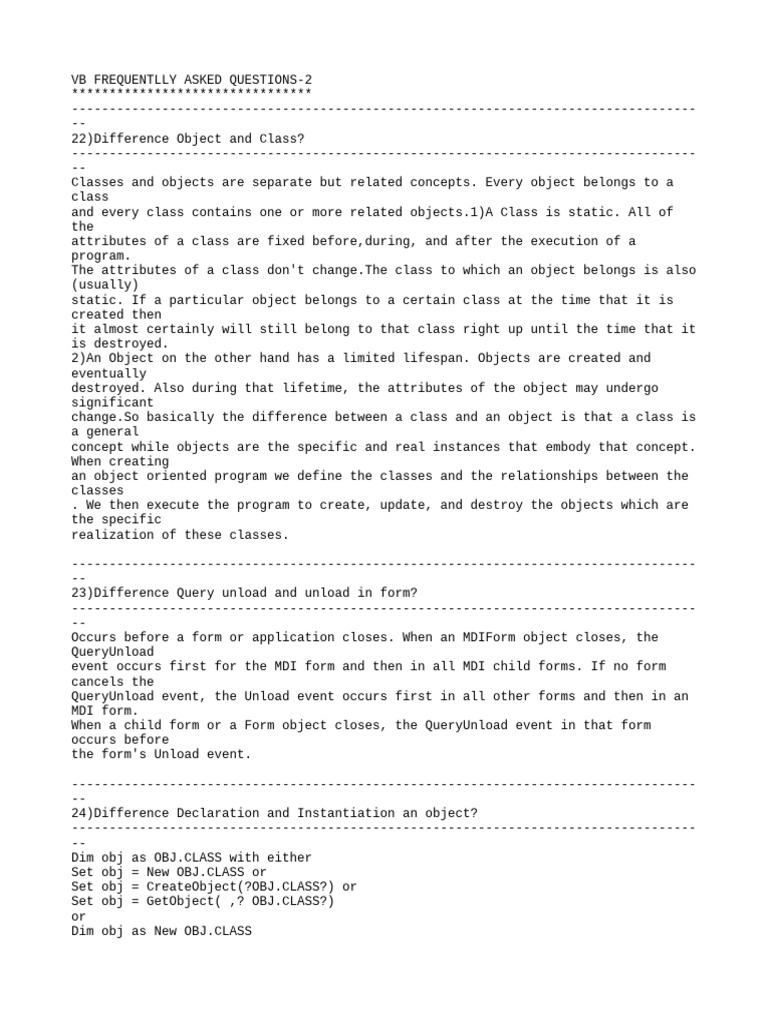 VB Inter Faq 2 | PDF | Thread (Computing) | Class (Computer Programming)