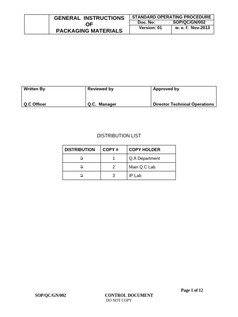 General Instructions Packing Materials | PDF | Specification (Technical ...