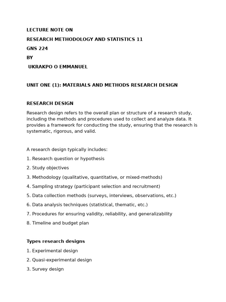 Research Methodology & Design Overview | PDF | Survey Methodology ...
