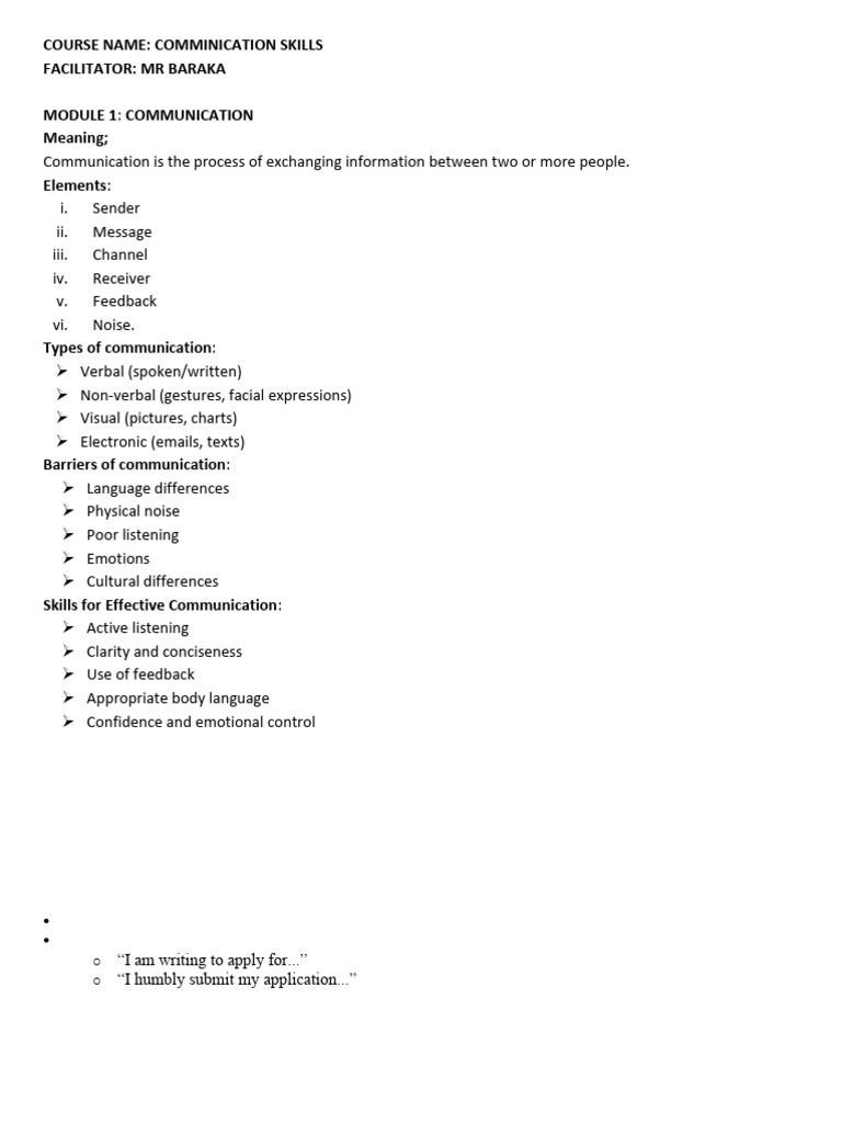 Effective Communication & Application Letters | PDF | Communication ...