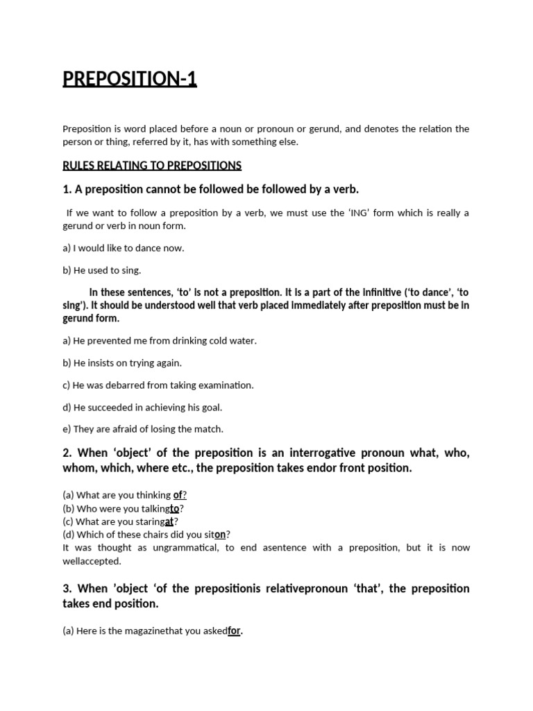 Understanding Prepositions in English | PDF | Verb | Grammar