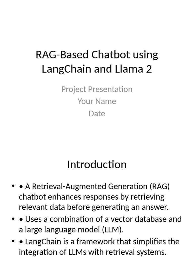 RAG Chatbot with LangChain & Llama 2 | PDF | Computer Engineering ...