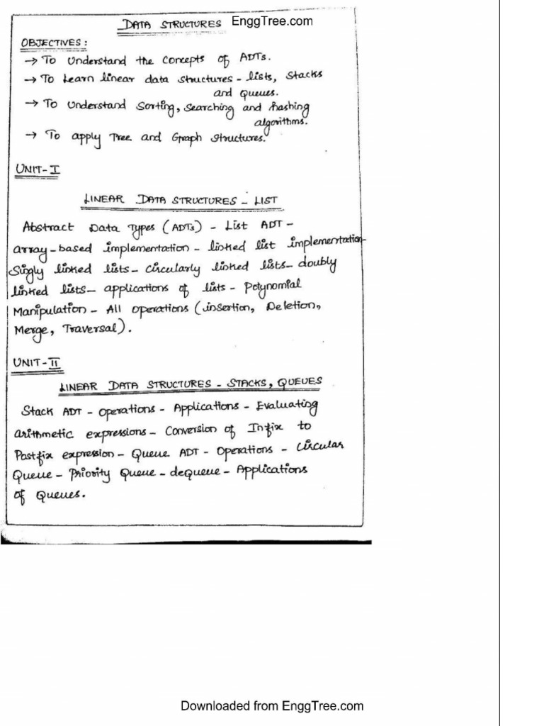 CS3301 Data Structures Lecture Notes 1 | PDF