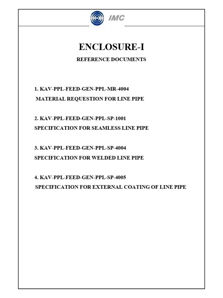 Enclosure I To Tender For Supply of API 5L Line Pipes | PDF | Pipe ...