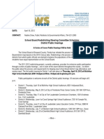 School Board Redistricting Steering Committee Schedules District Public Hearings