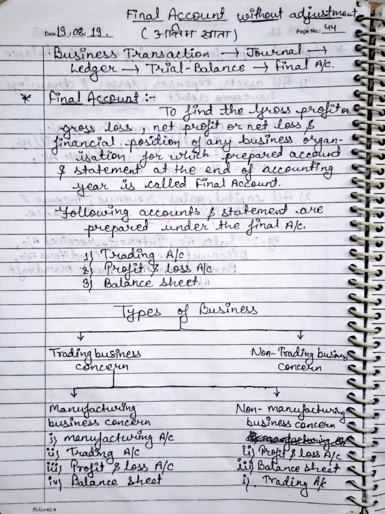 Final Account Overview and Analysis | PDF