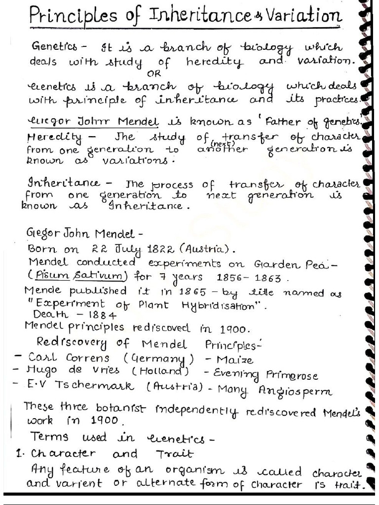 Principle of Inheritance | PDF