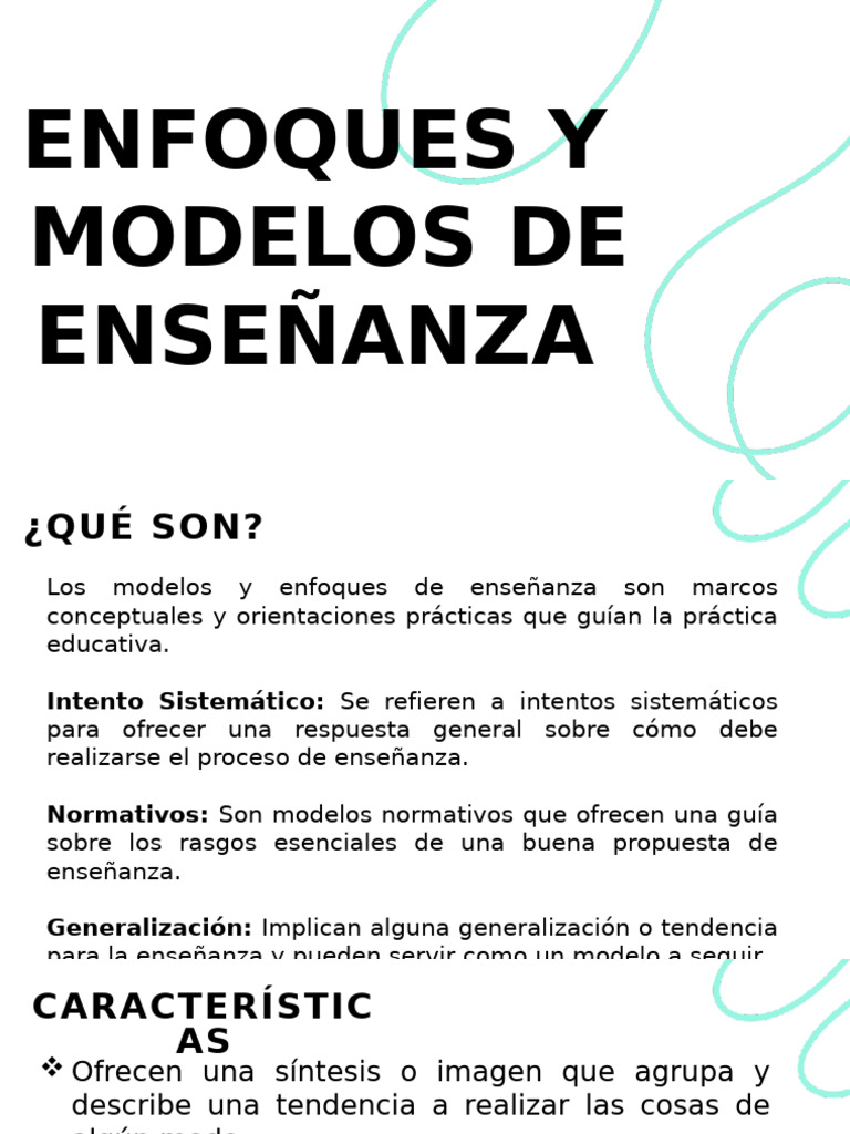 Enfoques y Modelos de Enseñanza | PDF | Enseñando | Aprendizaje