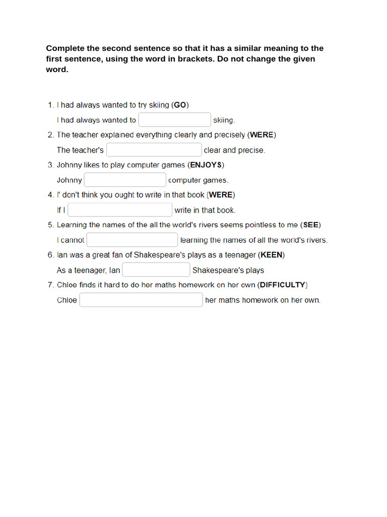 Sentence Tranformations | PDF