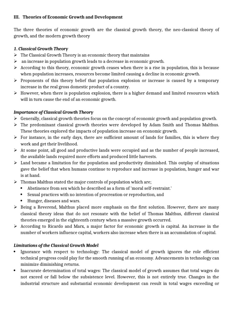 3Theories of Economic Growth and Development | PDF | Economic Growth ...